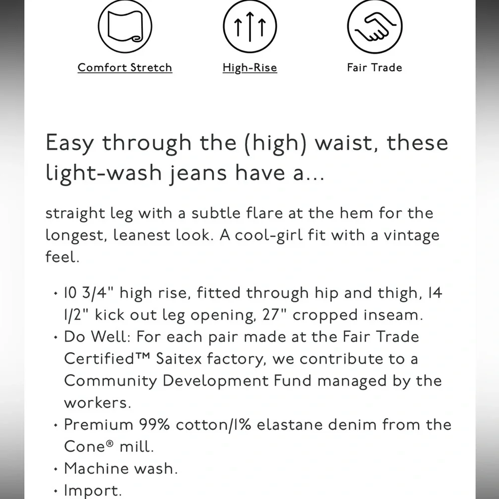 NWOT Madewell Light Blue Slim Demi Boot Jeans In “Bellmeade” Wash. Size 24”. - Picture 9 of 9